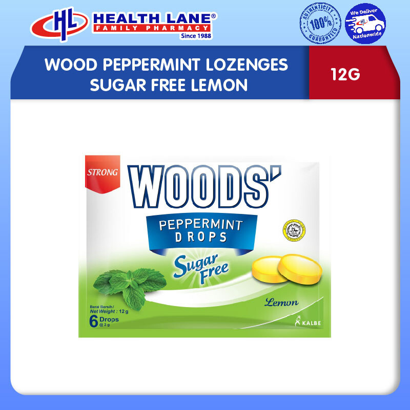 WOODS PEPPERPUDINALOZENGES TANPA GULA LEMON 12G